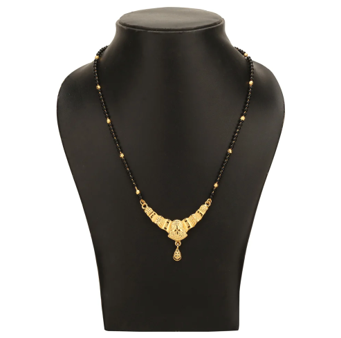 Sukriti Ethnic Traditional Bridal Gold Plated Mangalsutra Black Bead Chain For Women