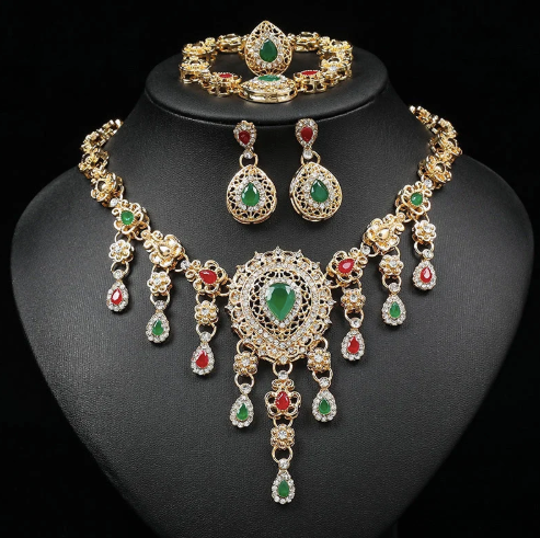 Jn67 4pcs Multy Color Gemstone Jewelry Set