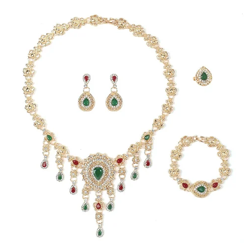 Jn67 4pcs Multy Color Gemstone Jewelry Set