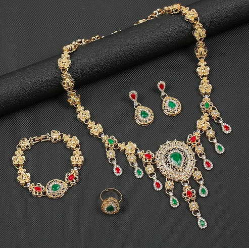 Jn67 4pcs Multy Color Gemstone Jewelry Set