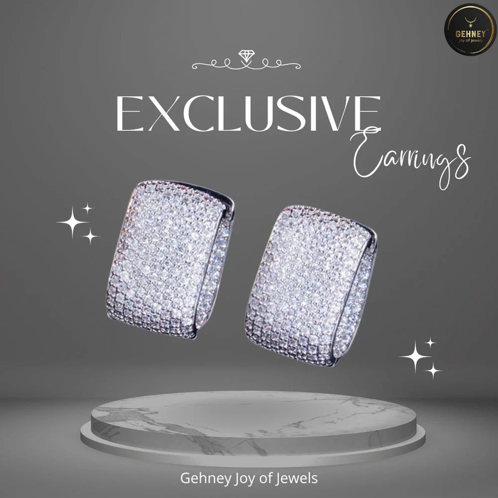 Blue Zircon Geometry-Style Stud Earrings – Exclusive Edition