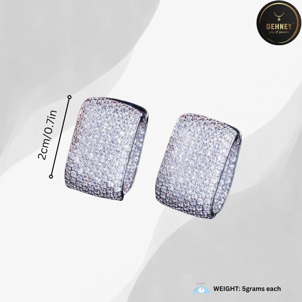 Blue Zircon Geometry-Style Stud Earrings – Exclusive Edition