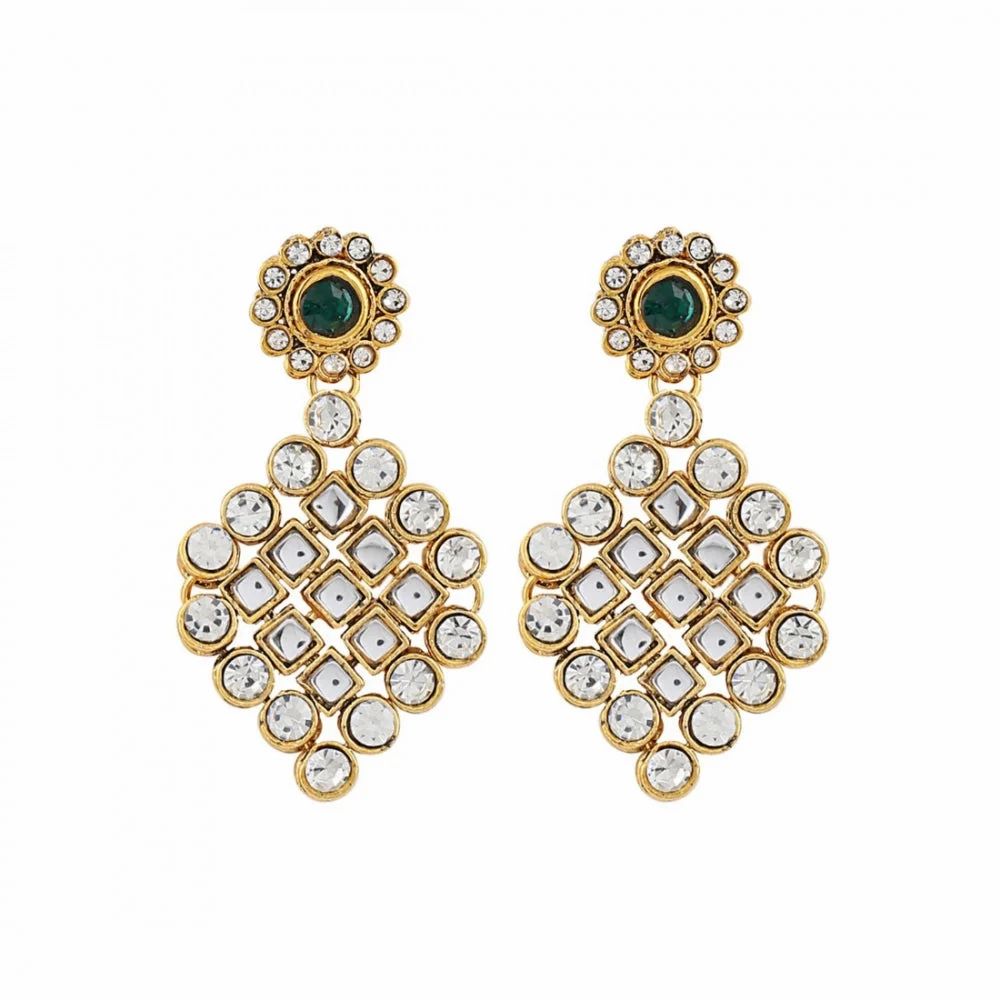 Premium Gold Plated Kundan Jewellery Necklace Set With Earrings