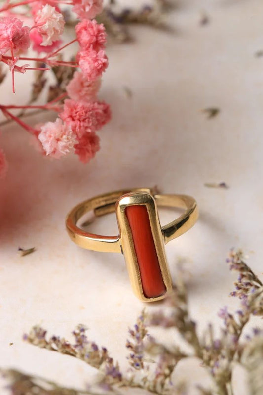 Studio Vaidik Moonga/ Coral Ring 7.25 Ratti