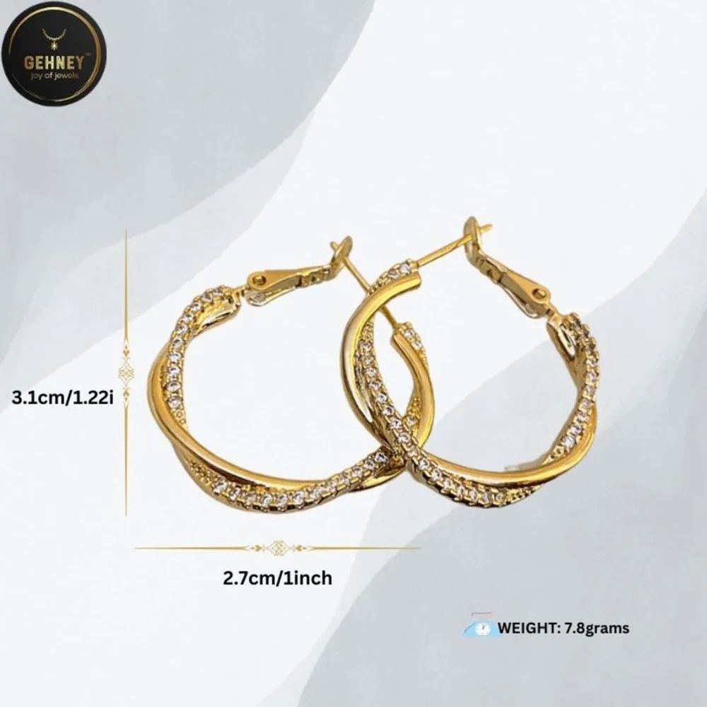 Je27-5 Hoop Cz Circular Earrings